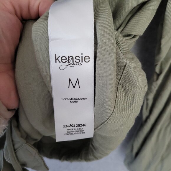 Kensie Jeans Soft Utility Jacket Shacket Womens Size M Green Adjustable Waist - Picture 7 of 8